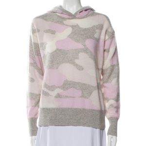 White and Warren pink camo cashmere hoodies sweater